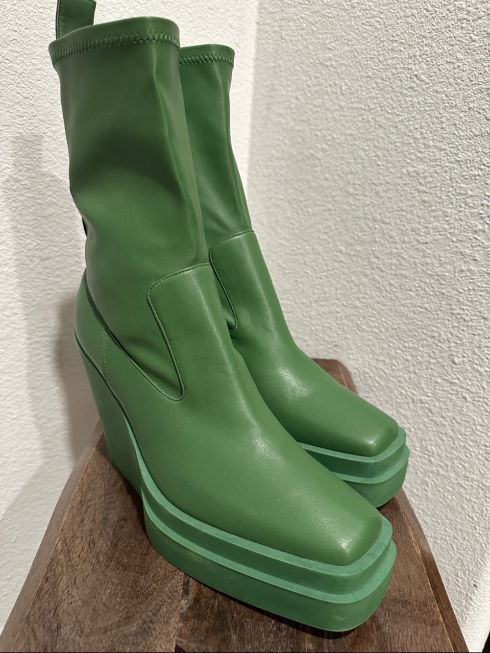 Gia Borghini GIA15 TEXAN ANKLE GREEN BOOTS Size EUR 40 US 9